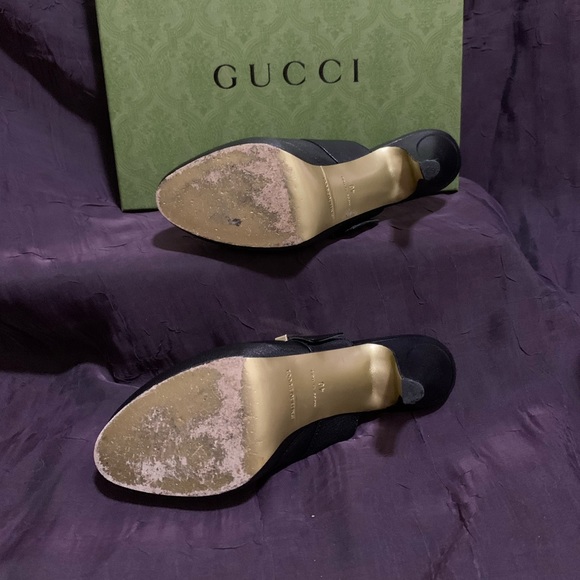 “DONATED” Emilio Pucci, Black Leather Platform High Heeled Mules, Sz 40, EUC - Picture 3 of 12